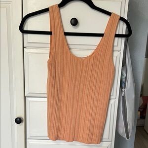 NWOT Vince Peach Ribbed knit Tank Top